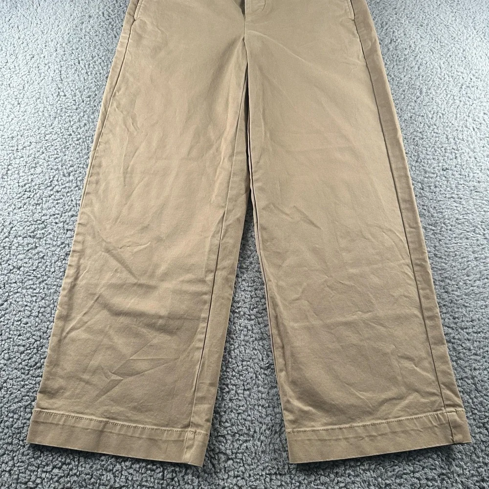 Alex Mill Chino Pants Womens 4‎ Beige Wide Leg Button Fly Stretch Twill Casual